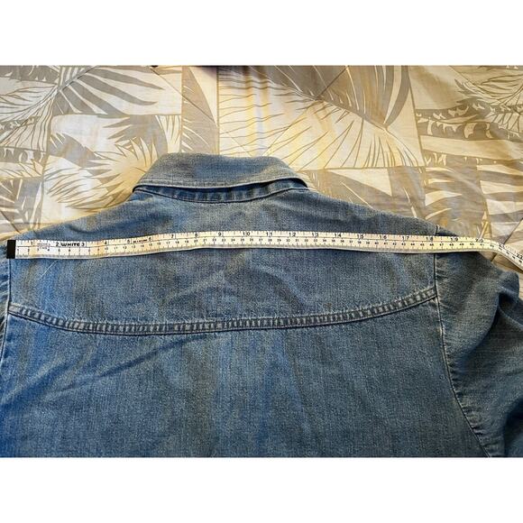 Vintage Levi's Orange R Tab Blue Lightweight Denim Shirt Jacket Large - Picture 10 of 13
